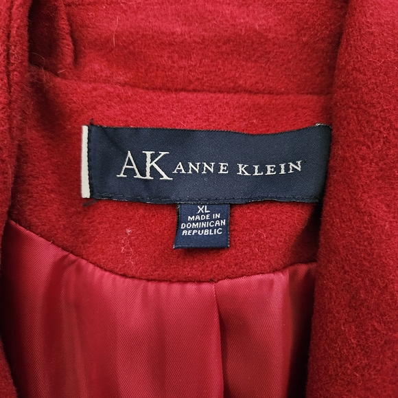 NWT - Anne Klein Wool Blend Red Pea Coat - Size XL - Picture 11 of 14